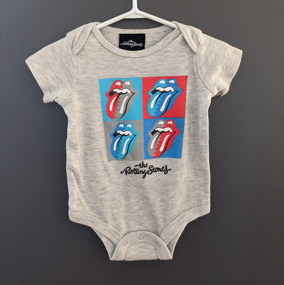 The Rolling Stones grey short sleeved onesie